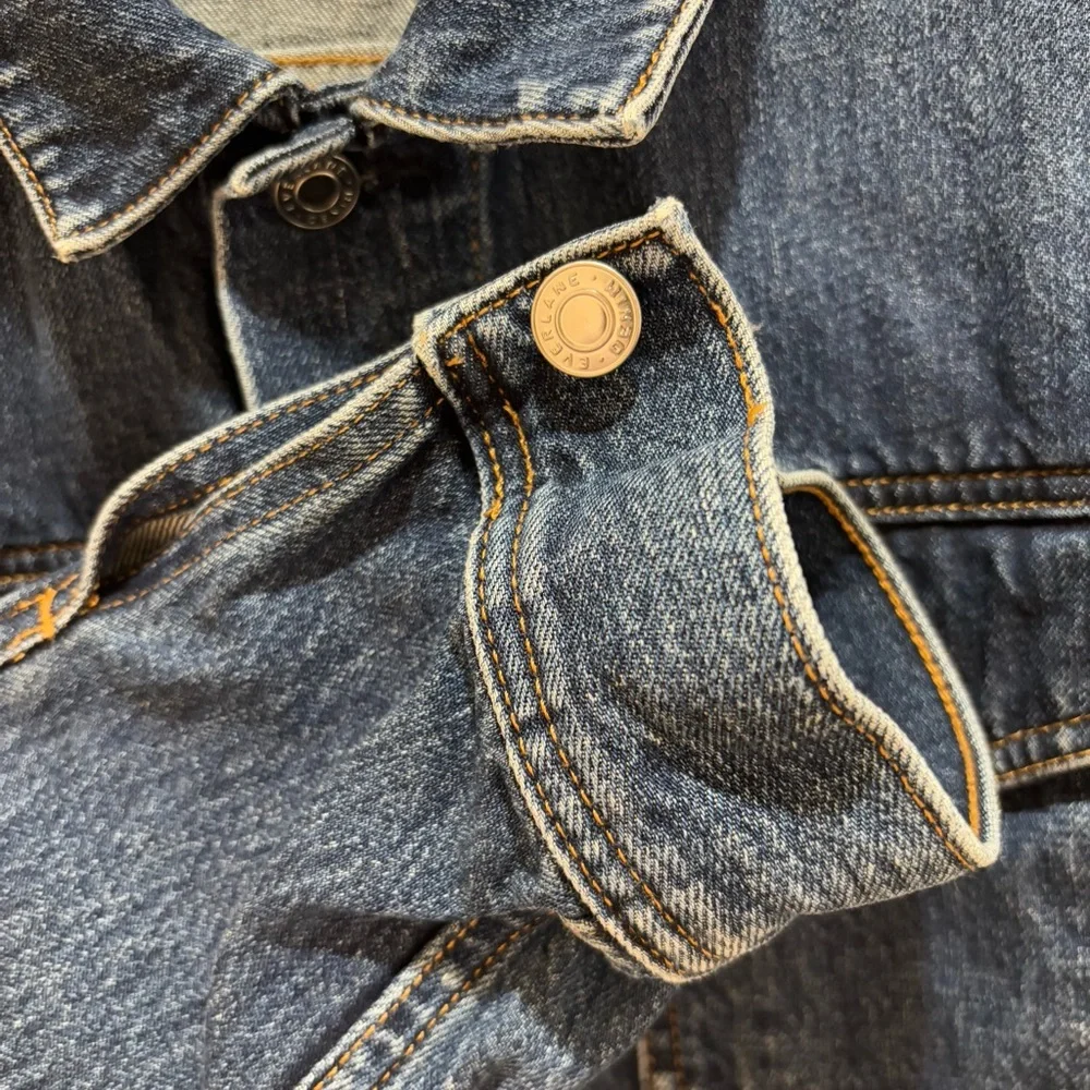 Everlane The Shrunken Denim Jacket Dark Indigo Wash Sz XL - Picture 11 of 12